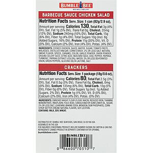 $13.66 or less S&S, 10% off Q Bumble Bee Snack On The Run! BBQ Chicken Salad Kit (Pack of 12) | Ready to Eat  Chicken Salad with Crackers  12g Protein