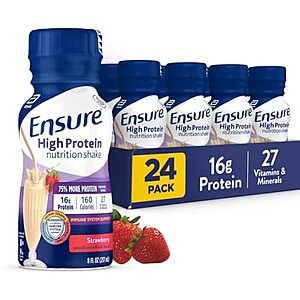 [SnS, AC] $17.78* | 24-Pack 8-Oz Ensure High Protein Nutritional Shake (Strawberry) at Amazon (74.1￠ each)