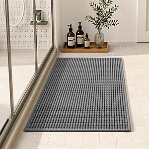 [AC] $10.20* | Tchdio Absorbent Non-Slip Bath Mat (Grey, 16" x 24") at Amazon