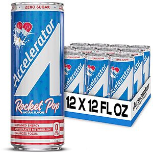 12-Pack 12-Oz Accelerator Active Zero Sugar Energy Drink (Rocket Pop) $17.94 w/ S&S + Free Shipping w/ Prime or on $35+
