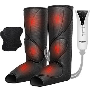QUINEAR Air Compression Leg Massager with Heat for Circulation FSA-HSA, w/ 3 Modes, 3 Intensities, 2 Heat, 2 Adjustable Extensions $50