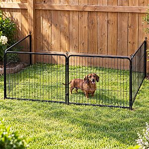 DUMOS 4-Panel 24" Metal Dog Playpen (Black) $29.99 + Free Shipping w/ Prime or on $35+