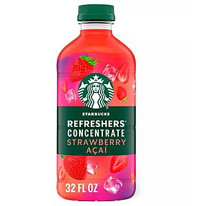 32-Oz Starbucks Refreshers Concentrate (Strawberry Acai) $7
