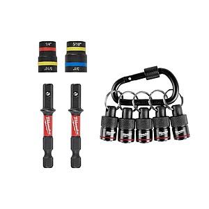 2-Pc Milwaukee SHOCKWAVE Magnetic Nut Driver + 5-Pc Hex Bit Holder & Carabiner $18.47 + Free Shipping