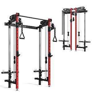 $284.99: Mikolo Foldable Wall-Mounted Power Rack, 1000 lb Capacity, Pulley System, 5 Adjustable Angles at Walmart.com