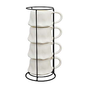 $6.48 WALMART Halloween Ghost Stack Ceramic Mugs, 4-Pack, White, 12 fl oz