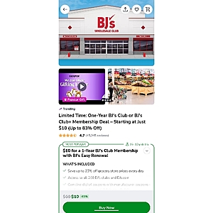 BJs membership 10$ for new members