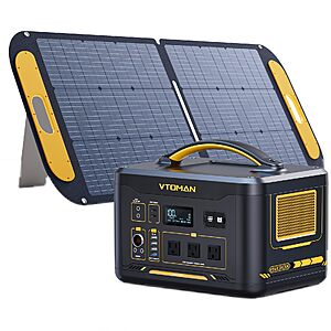 VTOMAN Jump 1500X Portable Power Station with 110W Foldable Solar Panel - $399.99 AC