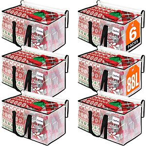 RoomHacks Moving Bags, Heavy Duty Large Storage Bags, 88L, 6 Pack, Clear $14.99 AC
