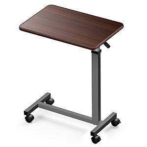 WOTURE Pneumatic Adjustable Overbed Bedside Table with Wheels $38.99 AC