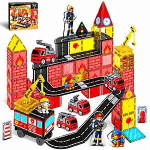 Amazon – GobiDex 58-Piece Fire Truck Magnetic Tile Set - $19.99 w/ Code