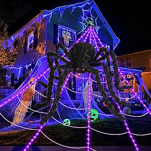 Amazon – ECOHDT 16.4' Lighted Halloween Spider Web - $14.99 w/ Code