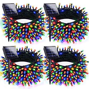 Amazon – EXF 4-Pack 152' Solar Christmas String Lights - $19.99 w/ Code