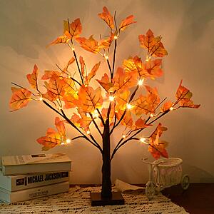 Artificial Fall Lighted Maple Tree 24 LED $10.49