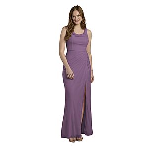 David's Bridal Mesh Cowl Neck Ruched A-Line Maxi Dress (Select Colors) $14 & More + Free Shipping w/ Prime or on $35+