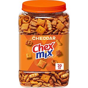 20-oz Chex Mix Resealable Tub (Cheddar) 6 for $28.50 ($4.75 each) w/ S&S + Free Shipping w/ Prime or $35+