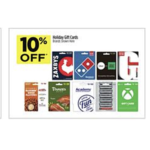 Dollar General in-store- 10% off gift cards to Gamestop, Xbox, Academy, Bloomin Brands Restaurants, Dominos, Zaxbys, Panera, Chipotle
