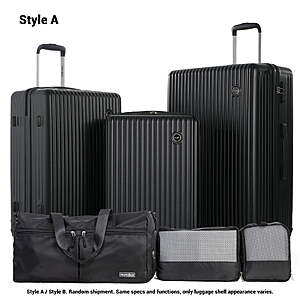 [AC] Tripcomp 6-Piece Lightweight Hardshell Luggage Set (Black/White) $74.99 + Free S&H at Walmart