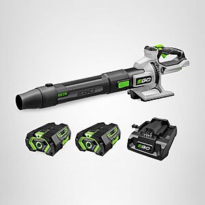 $307 | EGO Power+ Cordless Electric Leaf Blower, 880 CFM, Two 4.0aH Batteries - LB8803-2 at Amazon