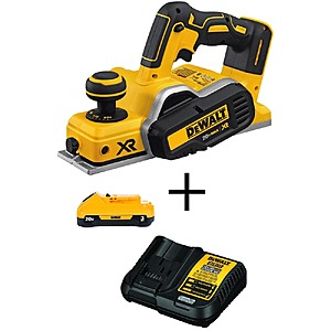 $313 HOME DEPOT DEWALT 20V MAX XR Cordless Brushless 3-1/4 in. Planer, (1) 20V Compact 3.0Ah Battery, and 12V-20V MAX Charger