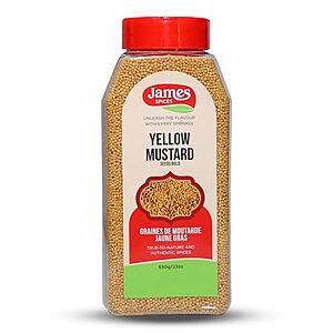 $0.99* | 23-Oz James Spices Inc. Yellow Mustard Bold Seeds at Amazon
