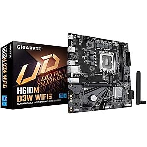 [AC] $64.71 | GIGABYTE H610M D3W WIFI6 Intel LGA 1700 Micro ATX Motherboard at Amazon