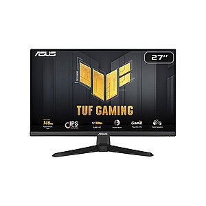 $110 FS STAPLES Asus TUF Gaming 27" FHD IPS 144Hz LED Adaptive-Sync Gaming Monitor, Black