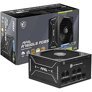 MSI MAG A750GLS PCIE5 750W 80+ Gold Fully Modular Compact Gaming Power Supply $70 + Free S&H