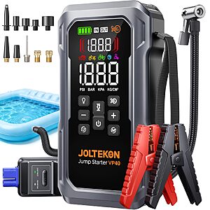 Joltekon 6000A 160PSI 9-in-1 Car Battery Jump Starter with Air Compressor & Air Blower - $66.29