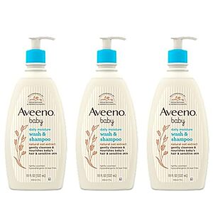 [SnS, AC] $19.05 | 3-Pack 18-Oz Aveeno Baby Gentle Body Wash & Shampoo at Amazon