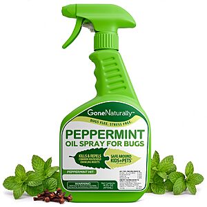 GoneNaturally Peppermint Oil Spray for Bugs– Extra Strong Insect Repellent for Home– Kills & Repels Ants, Roaches, Spiders (16oz) $14.97
