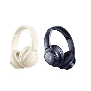 Soundcore by Anker Q20i Hybrid Active Noise Cancelling Headphones, Wireless Over-Ear Bluetooth, 40H Long ANC Playtime（White & Blue） $46.73