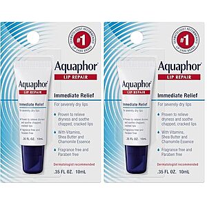 $4.98* | 2-Pk 0.35-Oz Aquaphor Lip Repair Ointment Tubes at Amazon