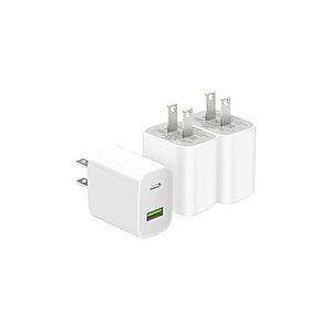 $5.99, FS Prime, 3 Pack USB C Charger Block, Dual Port Type C Wall Charger Fast Charging 20W Power Adapter, Woot!