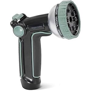 $4.47* | 10-Pattern Amazon Basics Metal Garden Hose Nozzle w/ Rotating Head (Black) at Amazon