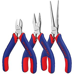 $9.99* | 3-Pc WORKPRO Mini Pliers Set (4" Diagonal, 5" Long Nose, and 6" Needle Nose) at Amazon