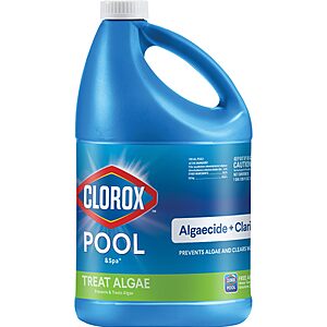$10.36 S&S AMAZON Clorox® Pool&Spa™ Swimming Pool Algaecide and Clarifier, Prevents and Treats Pool Algae, Clears Water, 128 Fl Oz