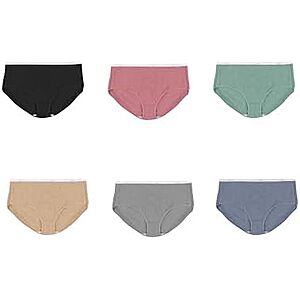 $8.04* | 6-Pack Hanes Womens Ribbed Cotton Underwear at Amazon