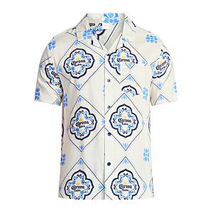 Corona Men's Tropical Graphic Short Sleeve Button-Up Shirt (Natural) $3.88 + Free Shipping w/ Walmart+ or on $35+