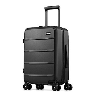 Coolife Carry-On 100% PC Hardshell Expandable Luggage with GlideSpring Wheels $63.79 AC