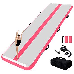 Tuxedo Sailor 10ft/13ft Inflatable Gymnastics Mat, 4-Inch-Thick Air Tumbling Track with High-Speed Electric Pump $59.99 AC
