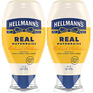 2-Pack 20-Oz Hellmann's Real Mayonnaise Squeeze Bottle $8.35 w/ S&S + Free Shipping w/ Prime or on $35+