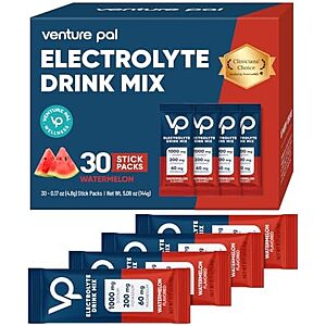 [SnS, AC] $10.19* | Venture Pal High Sodium Sugar Free Electrolytes Powder Packet, 30 Sticks at Amazon