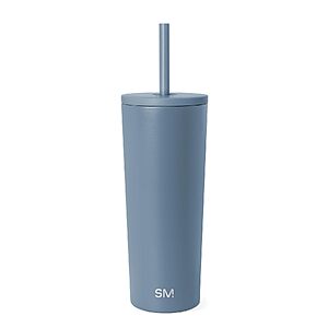 $17.37: Simple Modern Classic Tumbler with Straw Lid, 24oz, Blue Dune