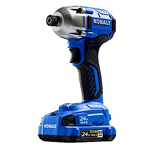 Kobalt 24-volt Max 1/4-in Cordless Impact Driver Kit with 2 Ah Battery and Charger | KIDP 2224AS1 $79