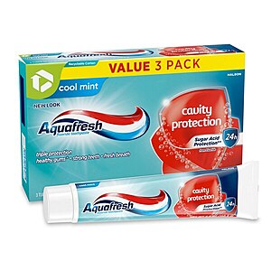CVS PICK UP $12.58 get $10 Extra Bucks, 6 x 5.6 oz Tubes of AQUAFRESH Toothpaste (2 x 3)