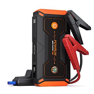 Powrun P-ONE Jump Starter, 2000A Portable Jump Box - Car Jump Starter Battery Pack for up to 8.0L Gas and 6.5L Diesel Engines, 12V Battery Jump Starter $59.99