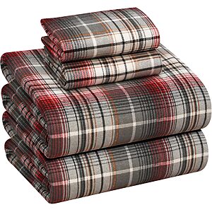 RUVANTI 100% Cotton Flannel Sheets Queen Size 4 Pcs Set $40.49