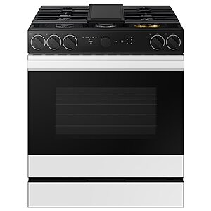 Samsung Bespoke 30" 5-Burner 6-Cu Ft Air Fry Convection Single Oven Gas Range (White Glass) $809.70 + Free Store Pickup at Lowe's or Free Shipping on $35+