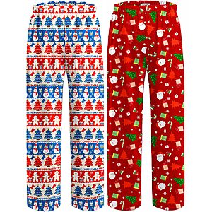 Ekouaer 2 Pack: Boys Pajamas Pants Soft Elastic Waist PJ Bottoms Comfy Lounge Long Pants with 2 Pockets 4-14 Years GP25 120 $14.99